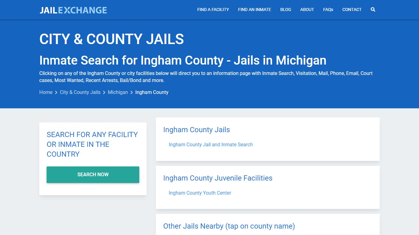 Inmate Search for Ingham County | Jails in Michigan - Jail Exchange